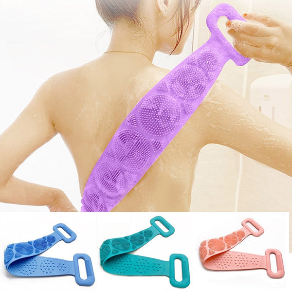 Double-Sided Silicone Body Scrubber Shower Exfoliating Belt