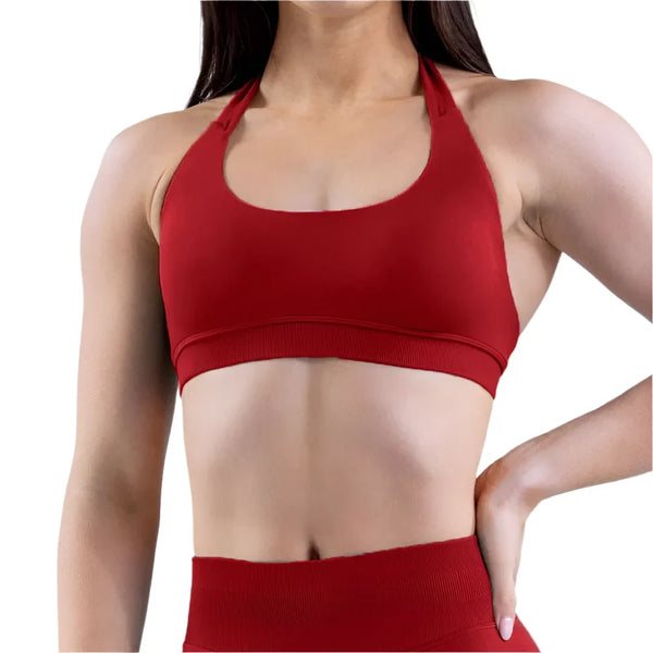 Seamless Open-Back Fitness Sports Bra