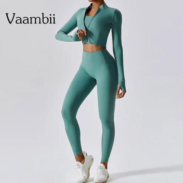 Women’s 3-Piece High-Waist Workout Activewear Set