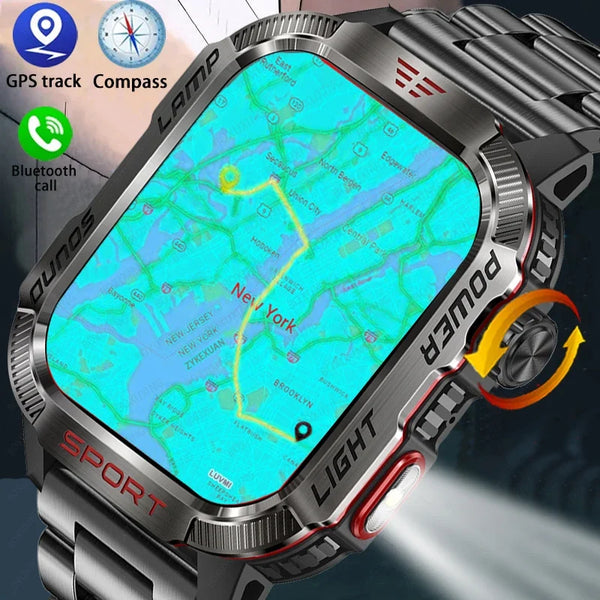 2026 LED Flashlight IP68 GPS Outdoor Smartwatch